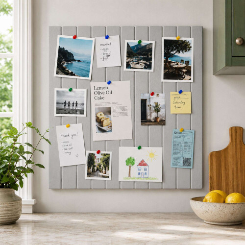 Self-Adhesive Felt Pinboard, Light Gray, 60x40 cm 2