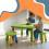 Kids' Table Set with 2 Stools, Multicolour Plastic 1