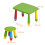 Kids' Table Set with 2 Stools, Multicolour Plastic 4