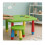 Kids' Table Set with 2 Stools, Multicolour Plastic 6