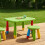 Kids' Table Set with 2 Stools, Multicolour Plastic 7