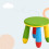 Kids' Table Set with 2 Stools, Multicolour Plastic 3