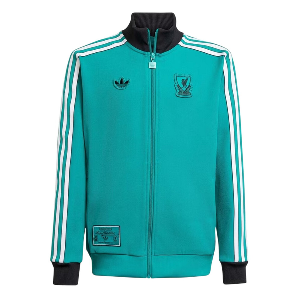 Adidas (7-8 Years, Green) Childrens/Kids Terrace Icons Liverpool Fc Track Jacket