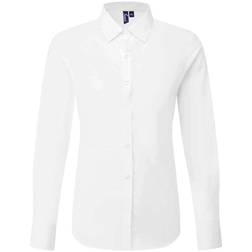 Premier (3Xl, White) Womens/Ladies Recyclight Poplin Long-Sleeved Formal Shirt