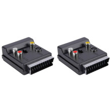 2X Newest Switchable Scart Male to Female S-Video 3 RCA Audio Adapter Convector