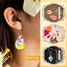 Unfinished Wooden Earrings Teardrop/Wood Earring Blanks 100 Pieces Earring Hooks and 100 Pieces Jump Rings