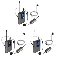 3X Tragbares Drahtloses UHF Headset / Lavalier Ansteck Mikrofon mit Taschen Sender und -Empfänger, 1/4 Zoll Ausgang für Live Auftritte