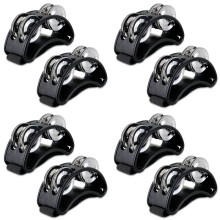 8PCS Foot Tambourine Percussion, Musical Instrument Percussion Pedal with Steel Jingle Bells - Black