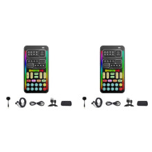 2X I9 Voice Changer Full Kit Multiple Audio Effect Live Sound Cards Ultra-Thin Live Sound Card Mic Tool