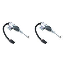 2X Solénoïde D'Arrêt Compatible pour Moteur 4BT 5.9L 6BT 5.9L R130 R170 3932529 Contrôle D'Arrêt Fiable