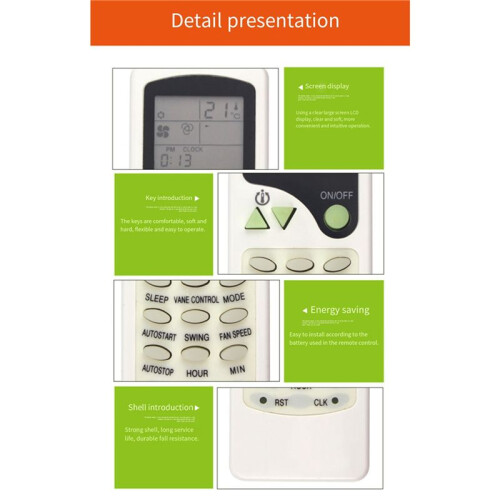 2X Air Conditioner Remote Control Wireless Remote Control is Suitable for Chigo Air Conditioner Remote Control ZC/LW-01 1