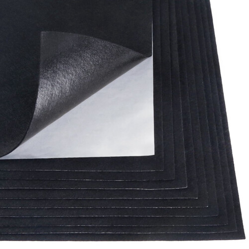 Black Adhesive Back  Sheets Fabric Sticky Back Sheets Self-Adhesive Durable and Water Resistant, 20 PCS 1