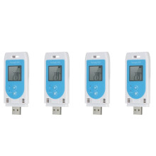 4X TempU 03 Enregistreur de DonnéEs D'Humidité de TempéRature USB RéUtilisable Enregistreur de DonnéEs RH TEMP Enregistreur D'Humidité Compteur