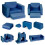 Poltrona modulare per bambini con 8 cuscini - Blu 2