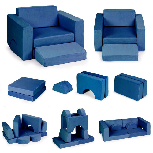 Poltrona modulare per bambini con 8 cuscini - Blu 1
