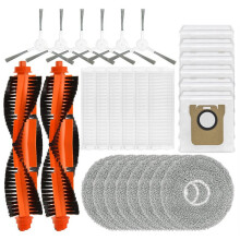 28pcs Compatible with Mijia M30 Pro/C107 Vacuum Parts Main Side Brush HEPA Filter Mop Cloth Dust Bag Replacement Accessories