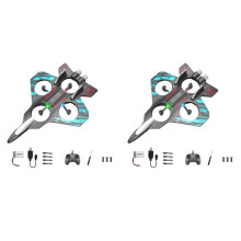 2X Avion Télécommandé RC 2,4 G, Six Avions en Mousse EPP avec LED, Jouet Volant Simple pour L'Intérieur et L'Extérieur, Cadeau pour Enfants, Bleu