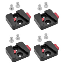 4X 1/4 Universal V Montage Akku Schnell Wechseln Platte Adapter Zubehör Tragbare Einzel Basis für Alle Ptz und Kamera Schwarz