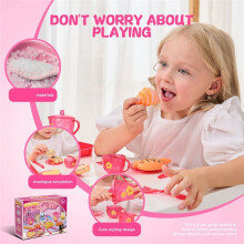 33pcs House Kitchen Toy Set Children Tea Party Set for Kids, Role Playing Toy with Dessert and Tableware