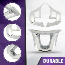 3 PeçAs/Conjunto de DecoraçãO de Volante de Carro Adesivo de Acabamento para 2008 208 308 2014-2018 Prata Brilhante