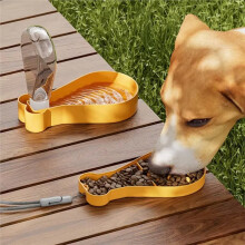 Portable Dual Layer Pet Drinking Cup for Outdoor Activities, Ideal for Hiking and Camping White