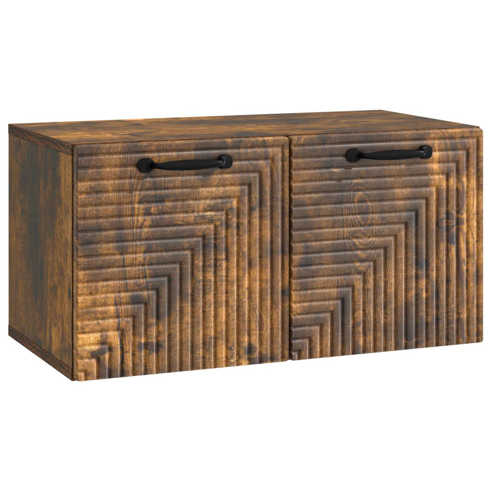 Vidaxl Wall-Mounted Tv Cabinet Smoked Oak 59.5 X 31 X 30 Cm