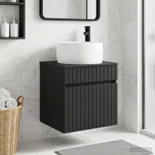 vidaXL Wall-mounted Sink Vanity Black 49 x 44.5 x 66 cm