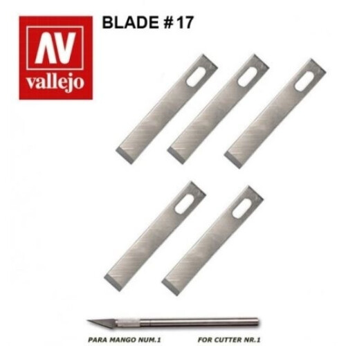 VALT06010 - AV Vallejo Tools - 5 Assorted Blades for Knife No. 1