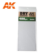 AK09038 - AK Interactive Sandpaper - Dry, 400 Grit, 3 Units