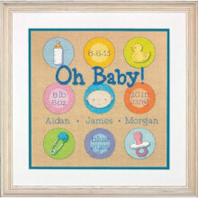 D70-73811 - * Dimensions Counted X Stitc h - Birth Record: Baby Dots