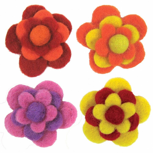 D72-73827 - * Dimensions Wool Felt - Layer ed Warm Flowers (x4)
