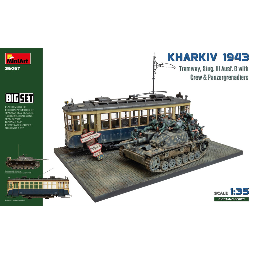 Miniart Min36067 - 1:35 - Kharkiv 1943 - Tram & Stugiii Ausf.g Big Set