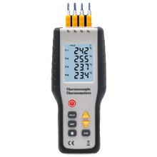 Digitales Thermoelement-Thermometer Typ K mit 4 Kanälen, Thermoelement-Sondensensor, Industrieller Temperaturtest -200 C Bis 1372 C