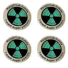 4X Wissenschafts-Emaille-Anstecknadel - Leuchtet im Dunkeln - "Forget Lab Safety I Want Super Powers"-Anstecknadel, Hutnadel - Lustige Anstecknadel