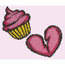 MINC11102 - Miniart Crafts Patch Badges - Cupcake / Heart