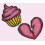 MINC11102 - Miniart Crafts Patch Badges - Cupcake / Heart 1