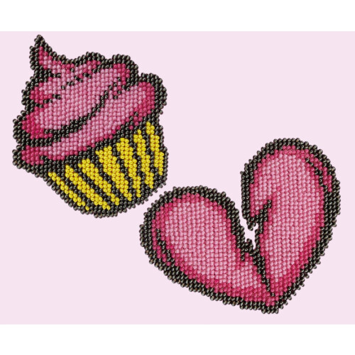 MINC11102 - Miniart Crafts Patch Badges - Cupcake / Heart