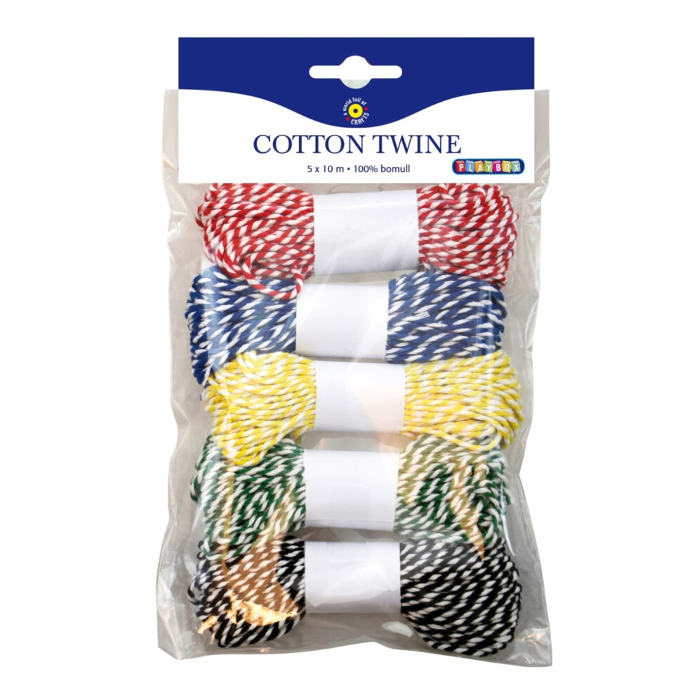 Pbx2471182 - Playbox - Cotton Twine Mixed Colours 5 X 10M 7394311913320