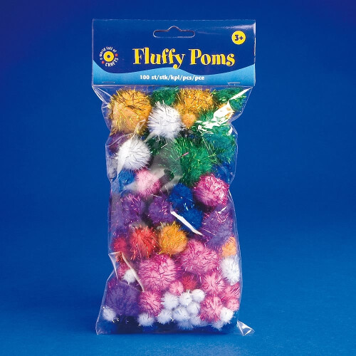 PBX2470039 - Playbox - Fluffy Poms Glitter 100 Pcs