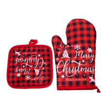 Opruiming! Hilingoto Ovenwanten & Mat Set, Kerst Bakhandschoenen, Hittebestendige Magnetron Ovenwanten, Machinewasbare Katoenen Pannenlappen