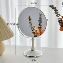 360 drehbarer 15 cm Kosmetikspiegel, doppelseitiger Tisch-Schminkspiegel, rund & oval, verstellbar, platzsparend, tragbar