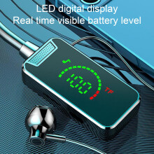 SUSUchens Draadloze oortelefoon Bluetooth-compatibel Nekband Headset LED-display Waterdichte Draadloze Nekband Hoofdtelefoon Blauw