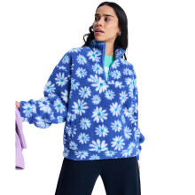 (XS, Coconut Milk Flower Soul) Roxy Womens Jive Talking Polar Half Zip Fleece
