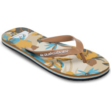 (7 UK, Bone White Interact Floral) Quiksilver Mens Molokai Art Flip Flops