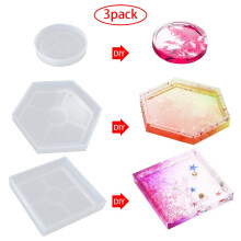 Capino3Pack DIY živicová forma na tácku, kompatibilná s výrobou šperkov, silikónová odlievacia forma na epoxid, dekorácie do kancelárie a