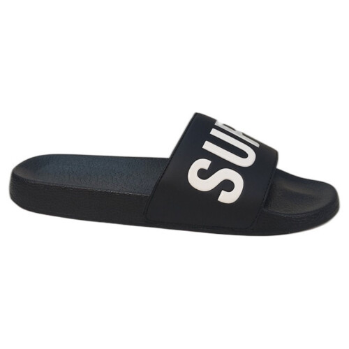 Superdry Mens Superdry Pool Slides - Black/Optic - 12-13