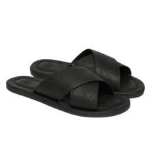Superdry Mens Vintage Cross Strap Slides - Black - 12-13