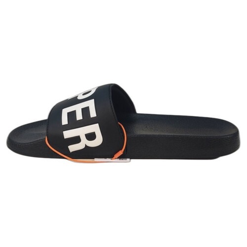 Superdry Mens Superdry Pool Slides - Black/Optic - 12-13 1