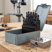 Metal Drill Bit Set for Screwdriver - 25 Pieces in Turquoise Case, HSS High Carbon Steel, Ideal for Metal Drilling