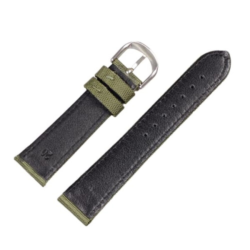 Correa de reloj de lona verde de 22 mm 1